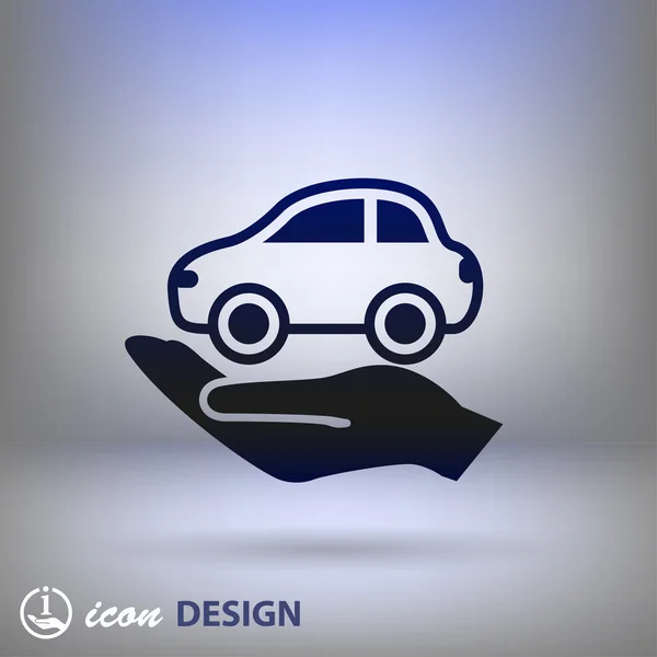 Car in hand icon — Stock Vector