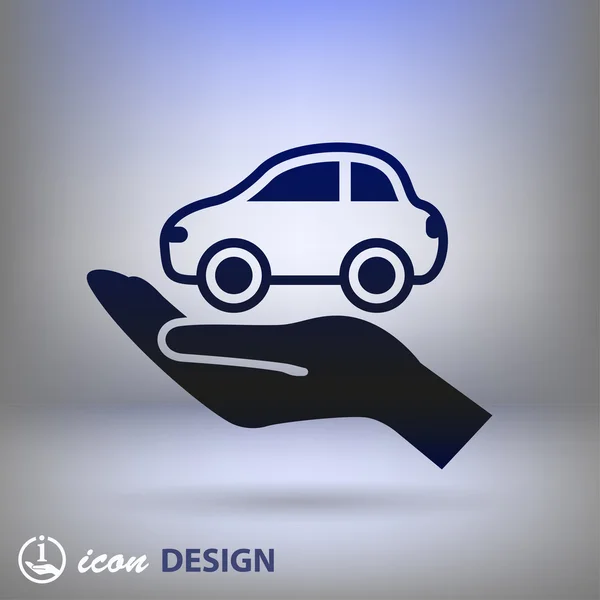 Car in hand icon — Stock Vector