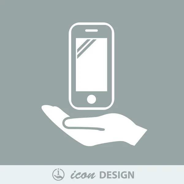 Mobile dans l'icône de la main — Image vectorielle