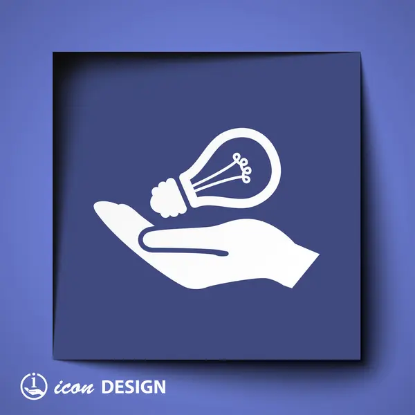Light bulb in hand icon — Stock Vector