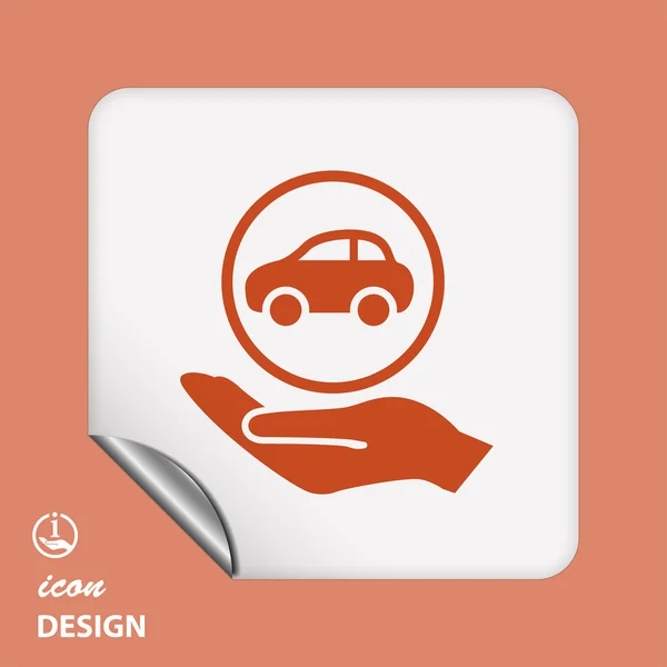 Car in hand icon — Stock Vector