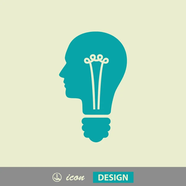 Light bulbs in head icon — Stock Vector