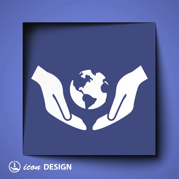 Globe in hands icon — Stock Vector