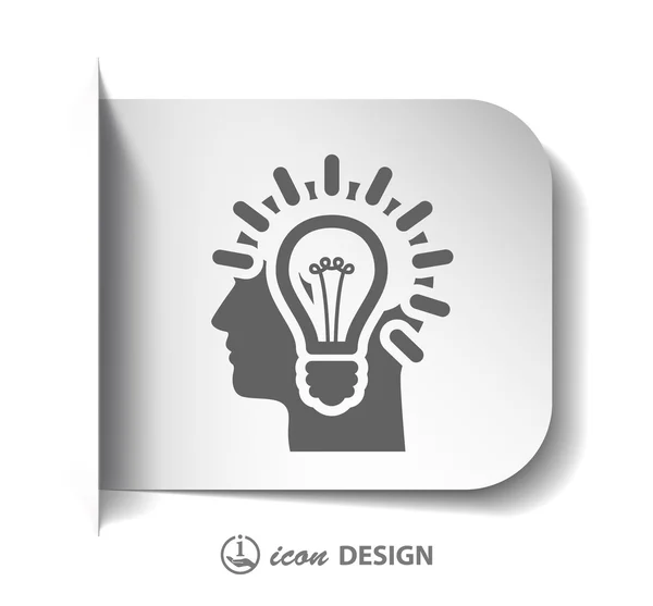 Light bulbs in head icon — Stock Vector