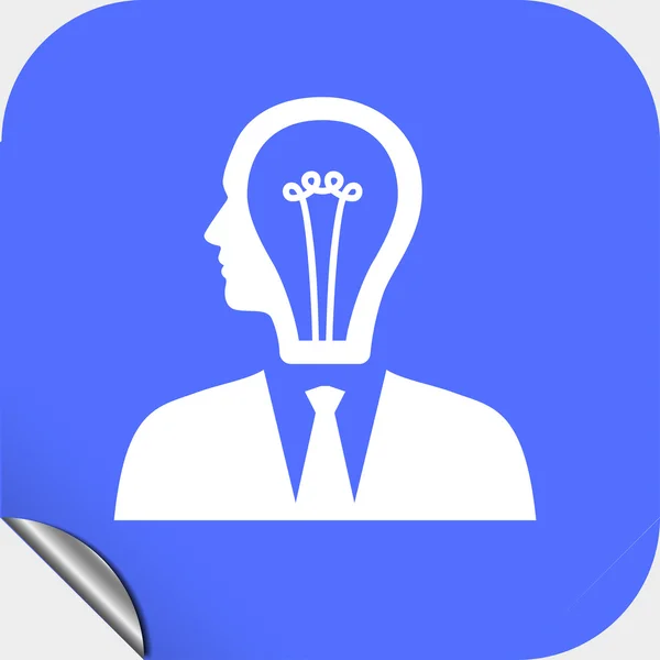 Light bulbs in head icon — Stock Vector