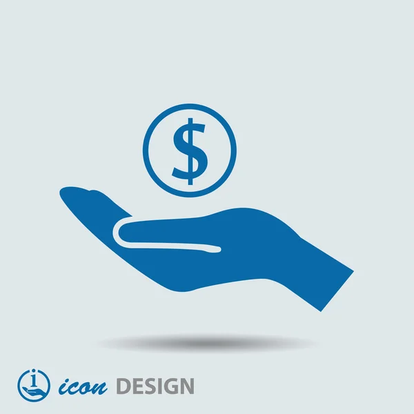 Money in hand icon — Stock Vector