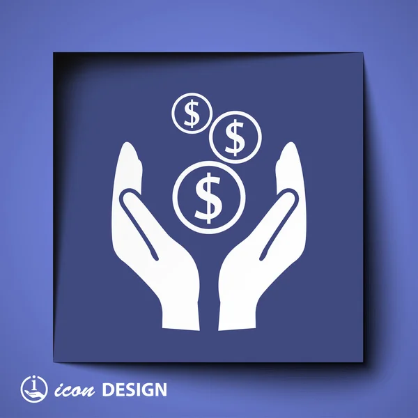 Money in hands icon — Stock Vector