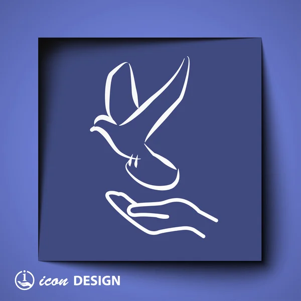 Vogel pictogram — Stockvector