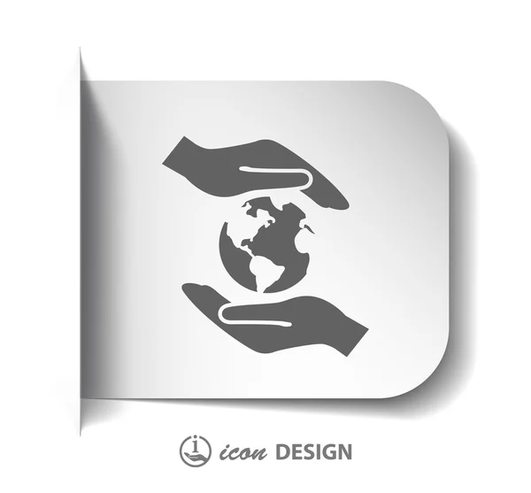 Globe dans les mains icône — Image vectorielle