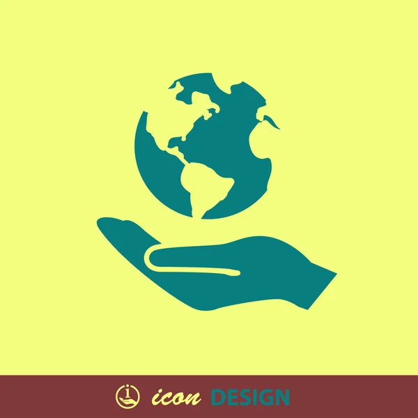 Globe in hand icon — Stock Vector