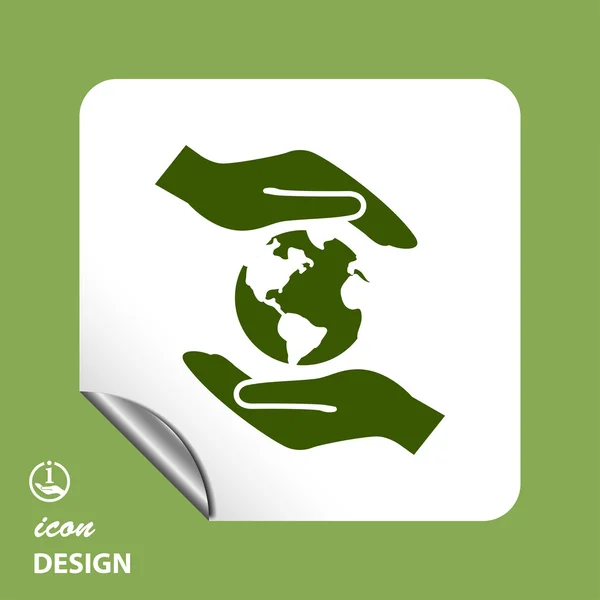 Globe in hands icon — Stock Vector