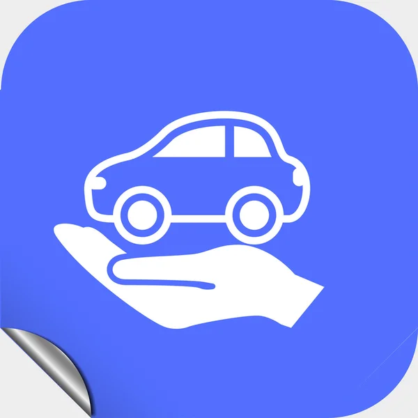 Car in hand icon — Stock Vector