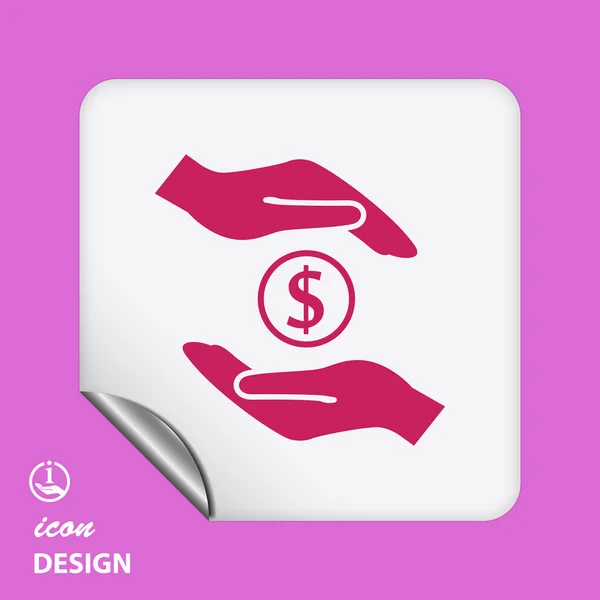 Money in hands icon — Stock Vector