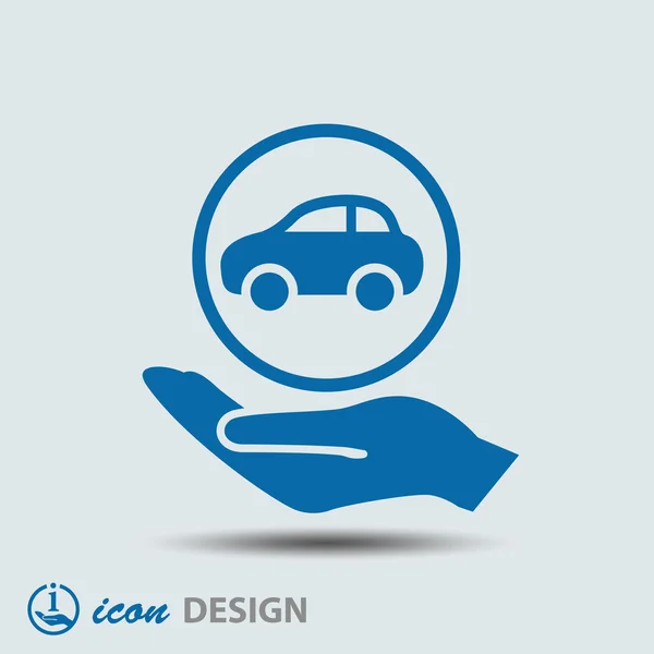 Car in hand icon — Stock Vector