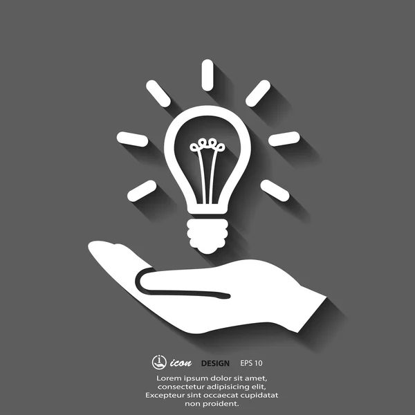 Bulb in hand icon — Stock Vector