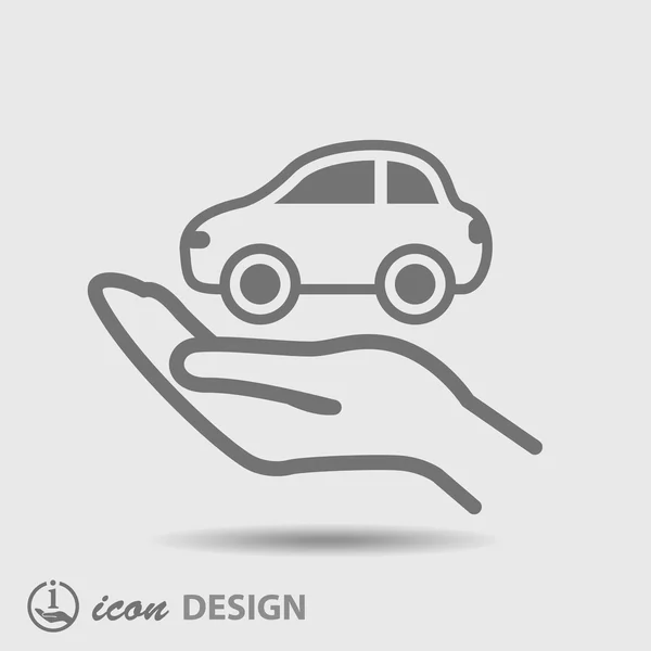 Icône voiture à la main — Image vectorielle