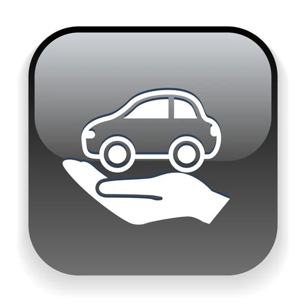 Car in hand icon — Stock Vector