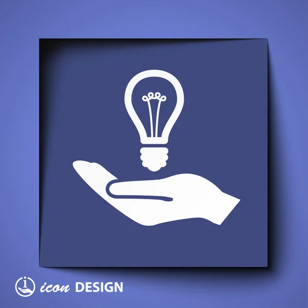 Bulb in hand icon — Stock Vector