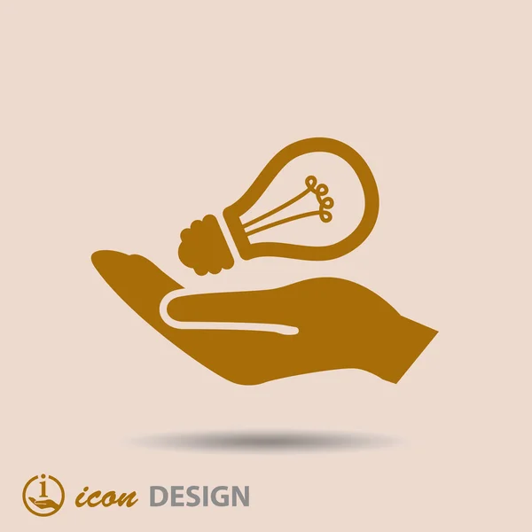 Light bulb in hand icon — Stock Vector