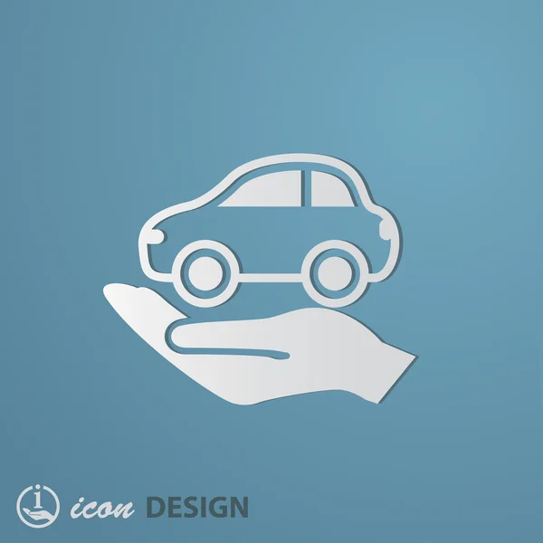 Auto v ikona ruky — Stockový vektor