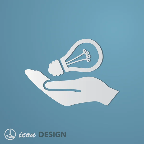 Light bulb in hand icon — Stock Vector