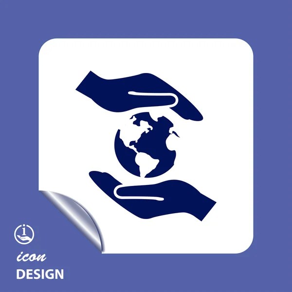 Globe in hands icon — Stock Vector