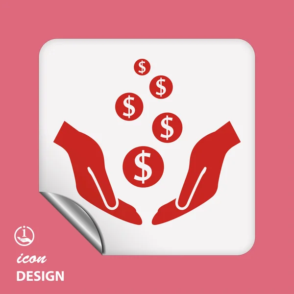 Money in hands icon — Stock Vector