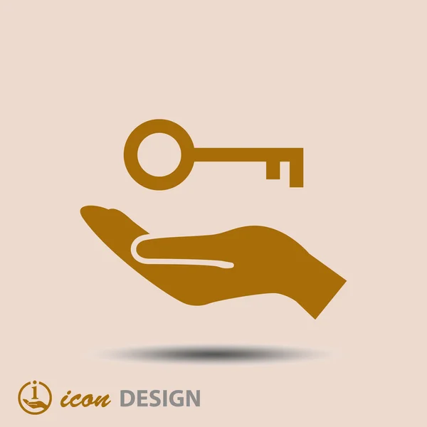 Toets in de hand pictogram — Stockvector