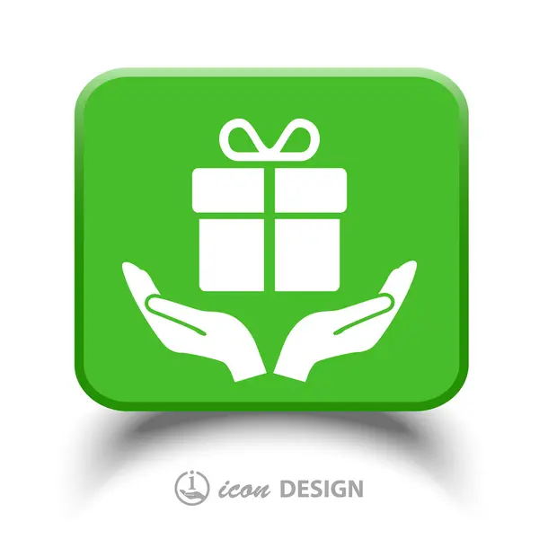 Gift in handen pictogram — Stockvector