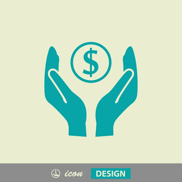 Geld in handen pictogram — Stockvector