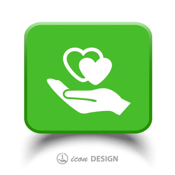 Heart in hand icon — Stock Vector