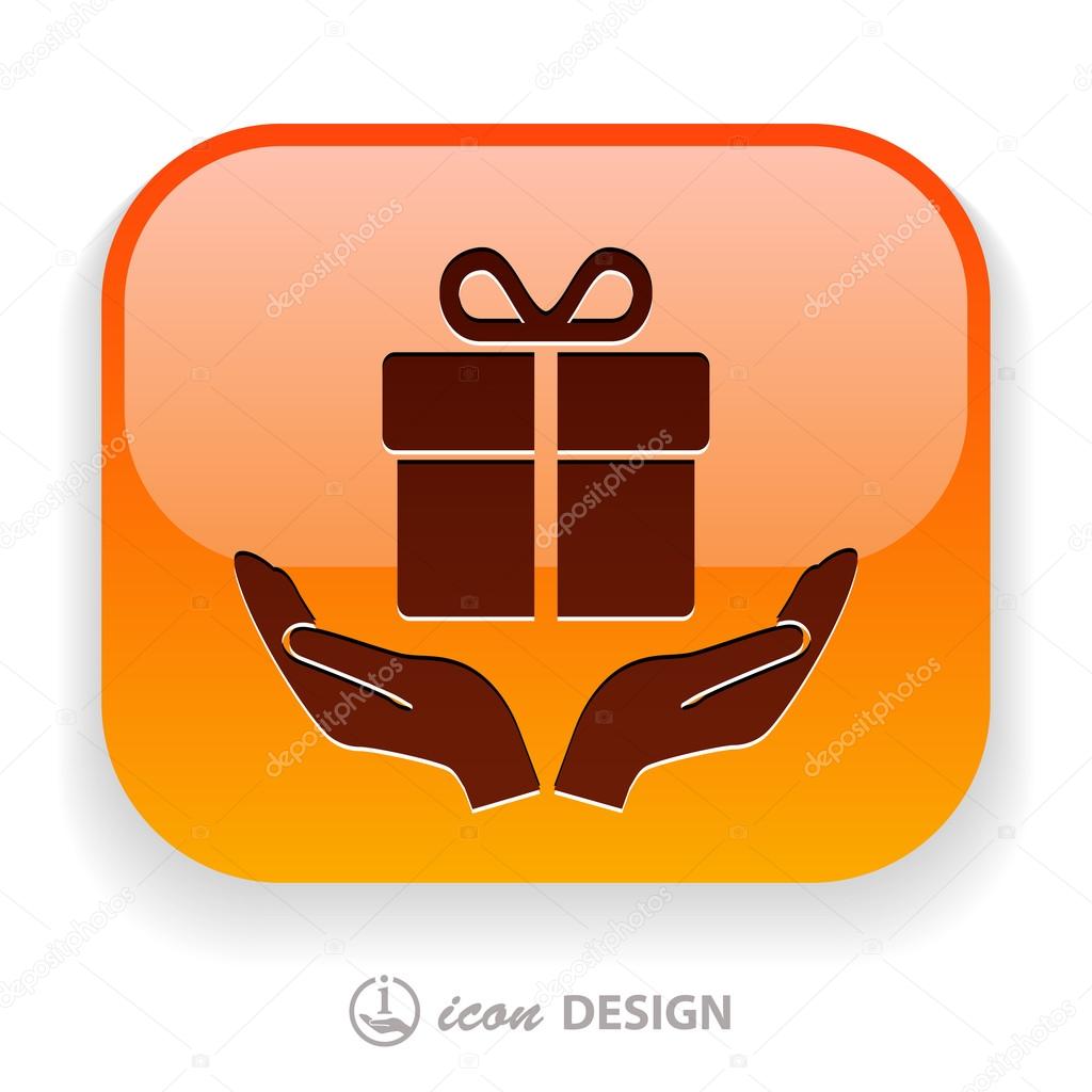 Gift in hands icon