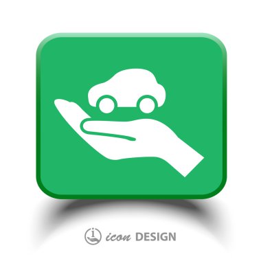 Arabaya el simgesi손 아이콘에서 자동차