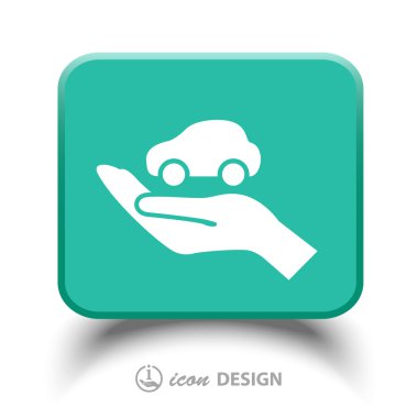 Arabaya el simgesi손 아이콘에서 자동차