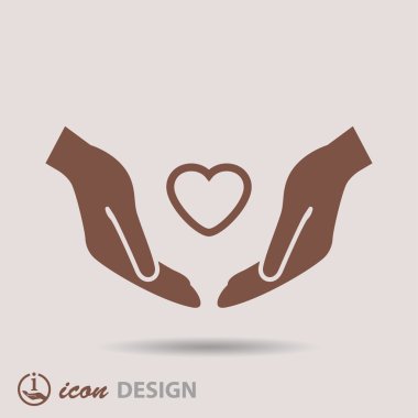 Ellerin simgesinde kalp