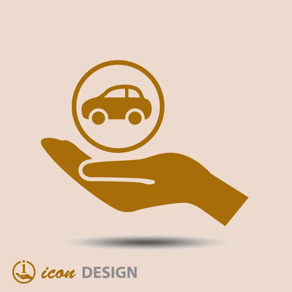 Иконка автомобиля в руке — стоковый вектор