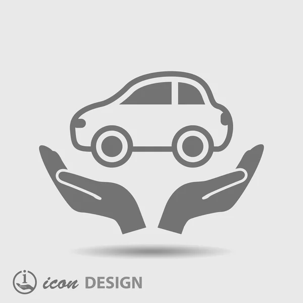 Coche en la mano icono — Archivo Imágenes Vectoriales