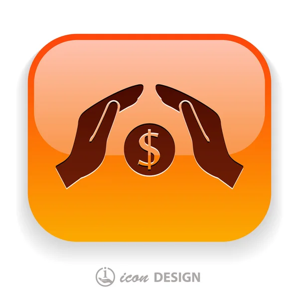 Money in hands icon — Stock Vector