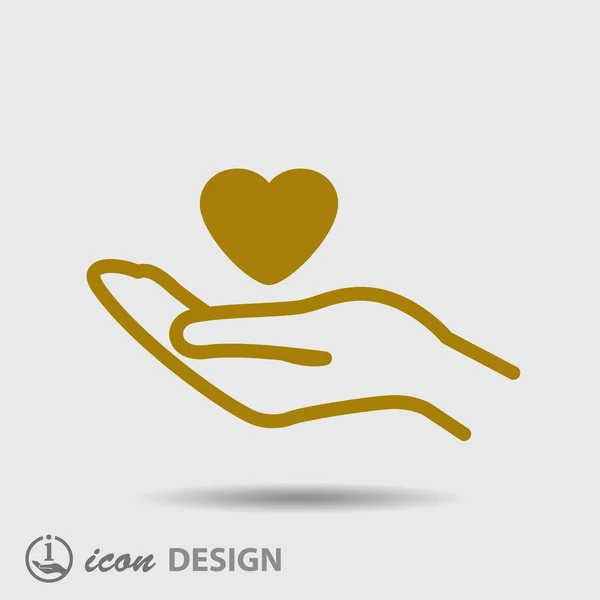 Heart in hand icon — Stock Vector