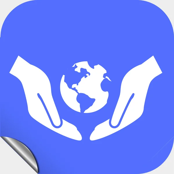 Globe in handen pictogram — Stockvector