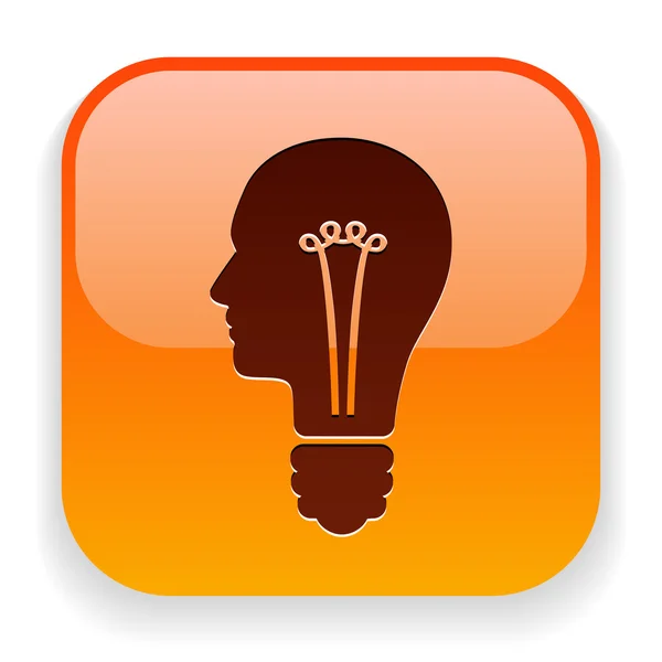 Light bulbs in head icon — Stock Vector