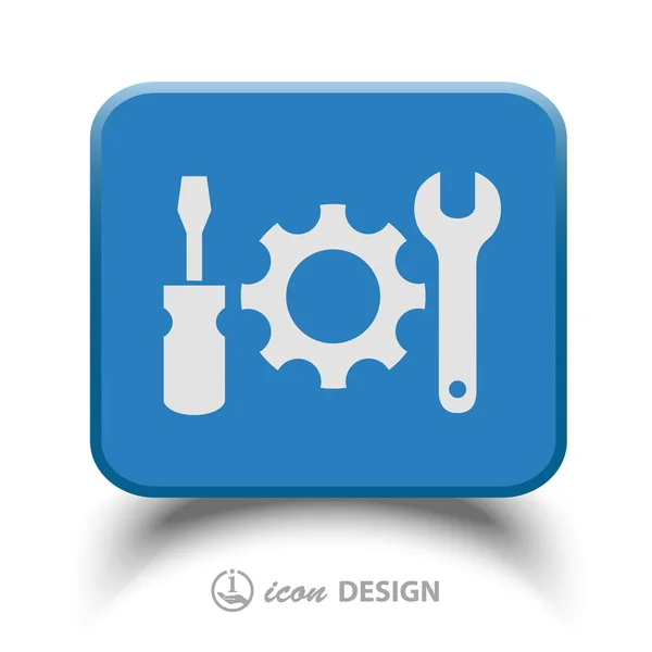 Gear, wrench and screwdriver icons — Stock Vector