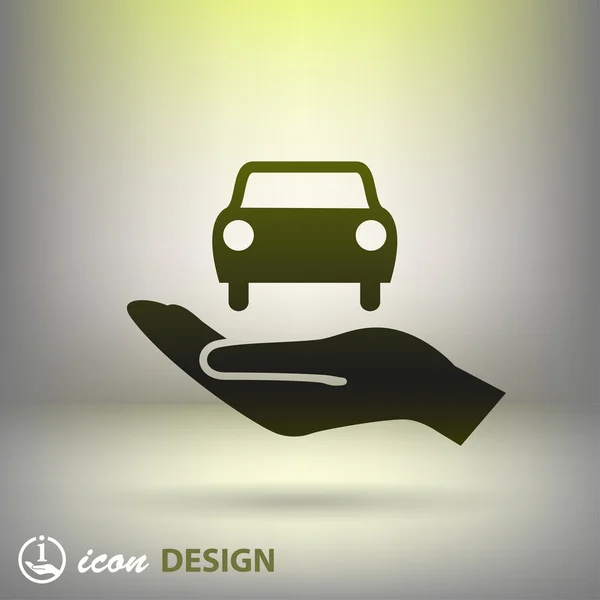 Car in hand icon — Stock Vector