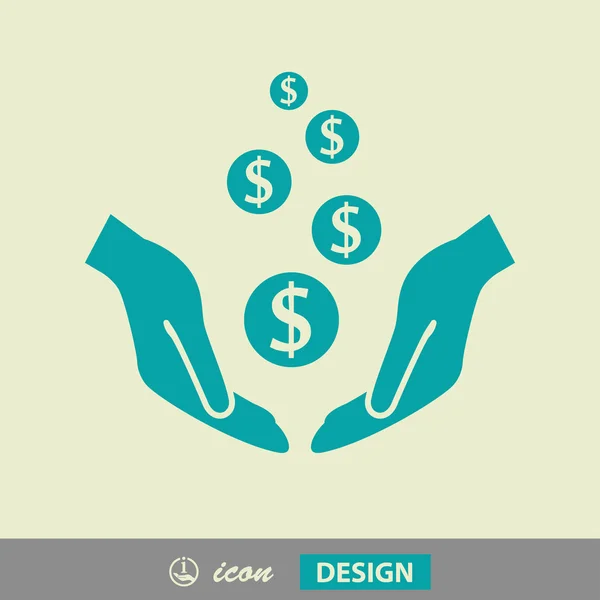 Money in hands icon — Stock Vector