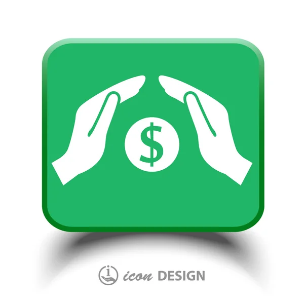 Geld in handen pictogram — Stockvector