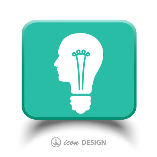 Light bulbs in head icon — Stock Vector