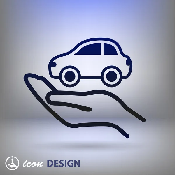 Car in hand icon — Stock Vector