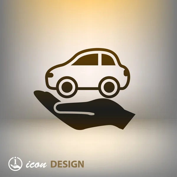 Car in hand icon — Stock Vector