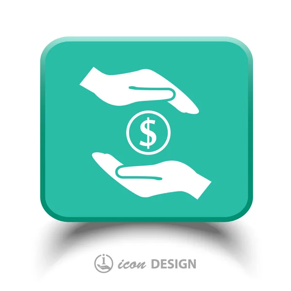 Money in hands icon — Stock Vector