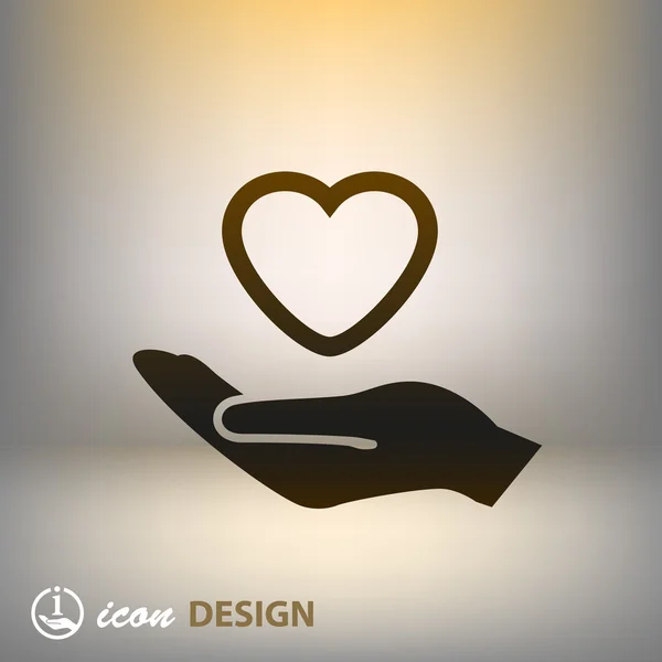 Heart in hand icon — Stock Vector